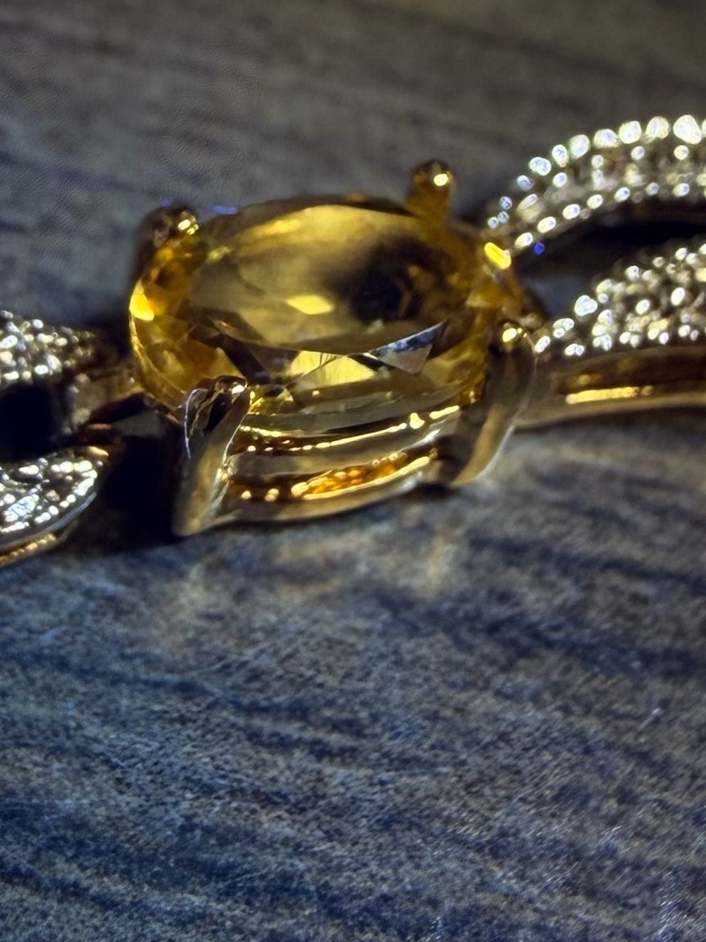 2.45 CTW AAA Citrine & Diamond 18K Yellow Gold Plated 8” Bracelet - Picture 9 of 9